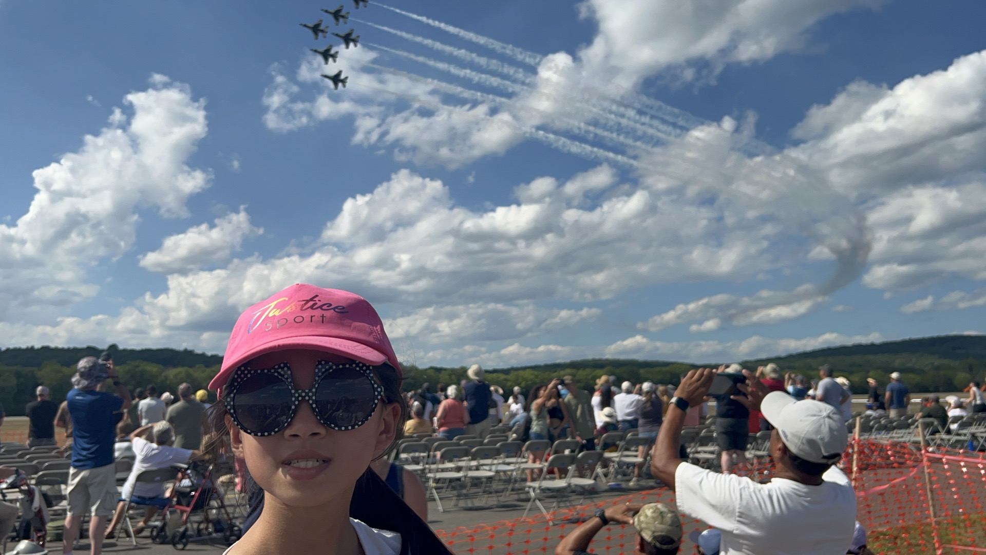 Club member visiting an aviation exhibition