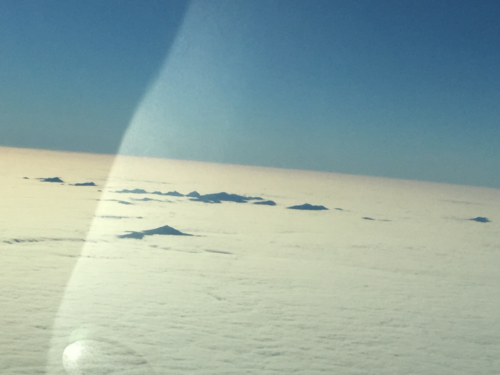 Flying above a sea of clouds near Middletown New York