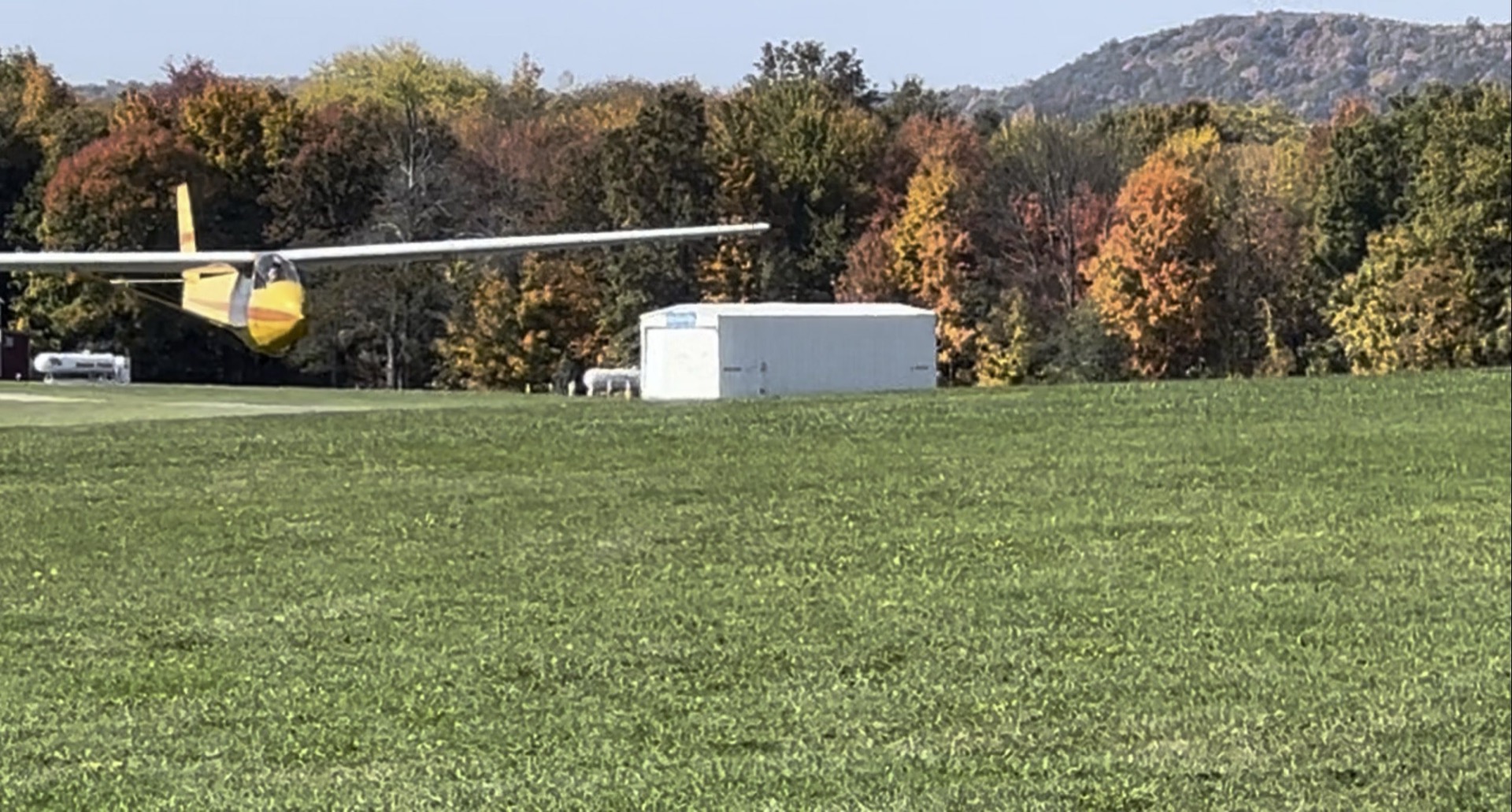 Glider activity in progress with aircraft and participants visible