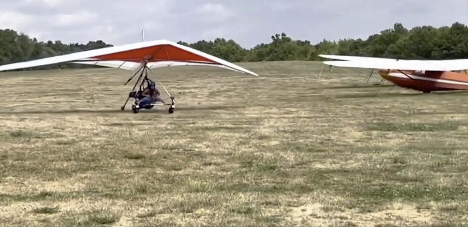 Hang gliding activity captured outdoors