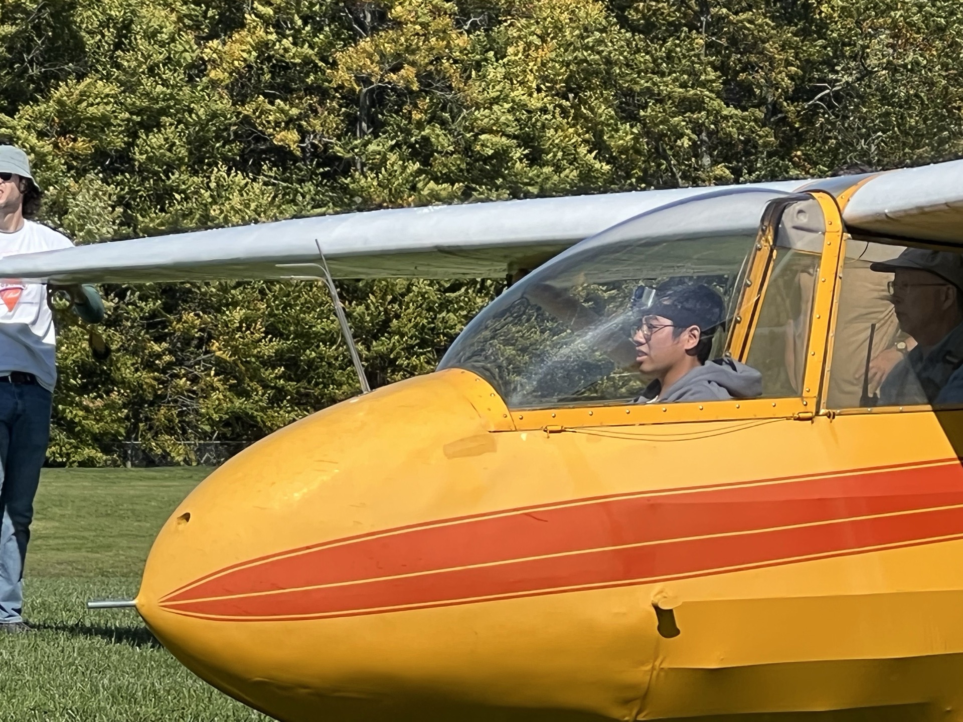 Club member at the airfield during a flight day