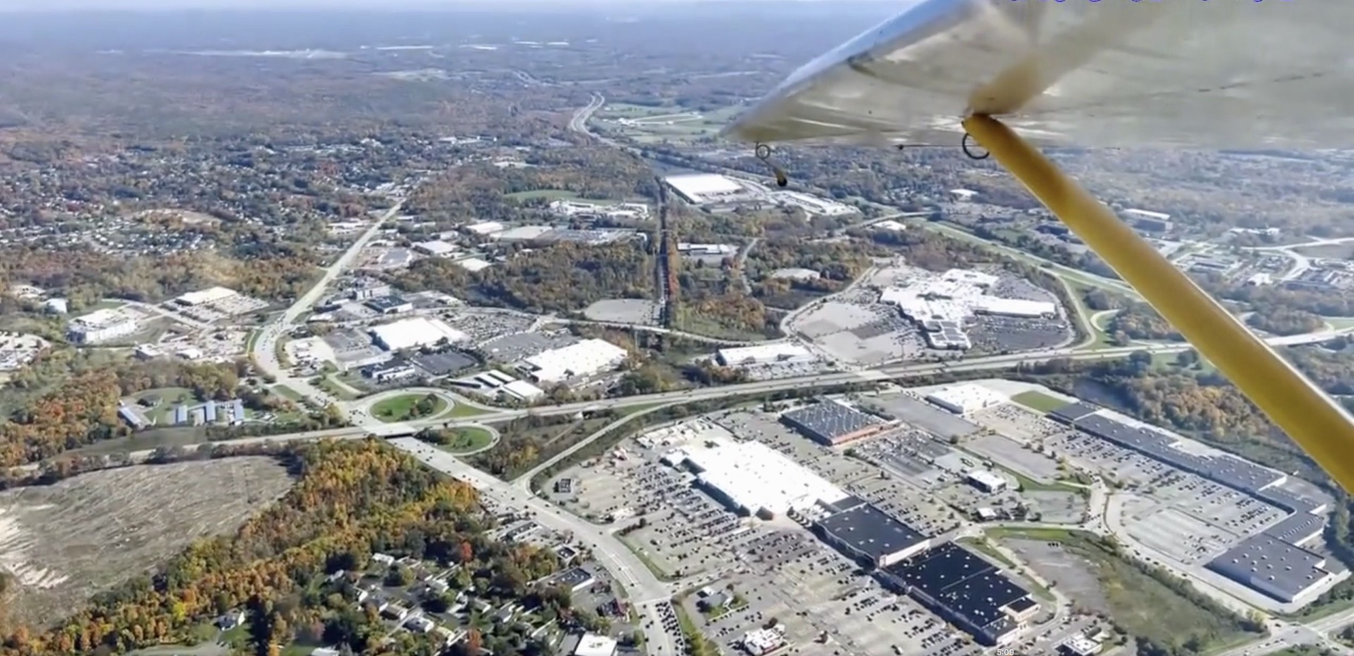 Aerial scenery captured during a scenic club flight