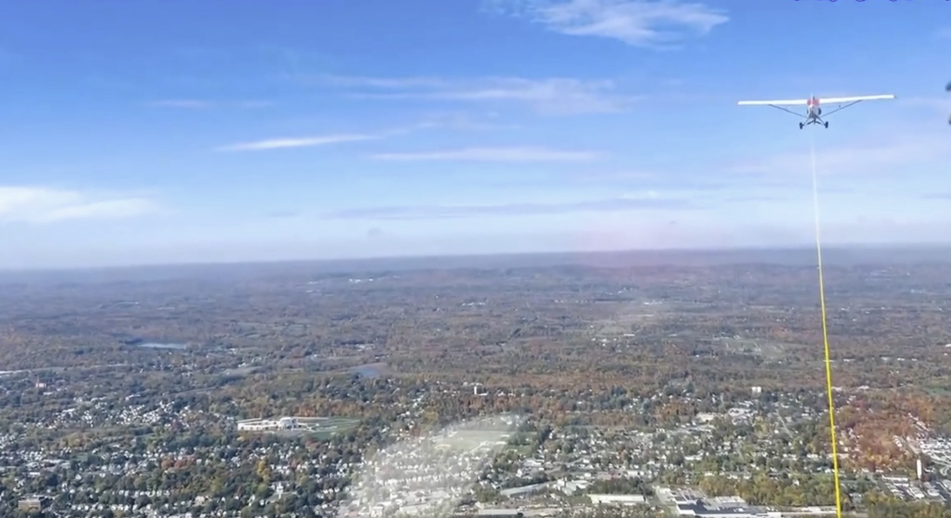 Beautiful landscape seen from above during flight