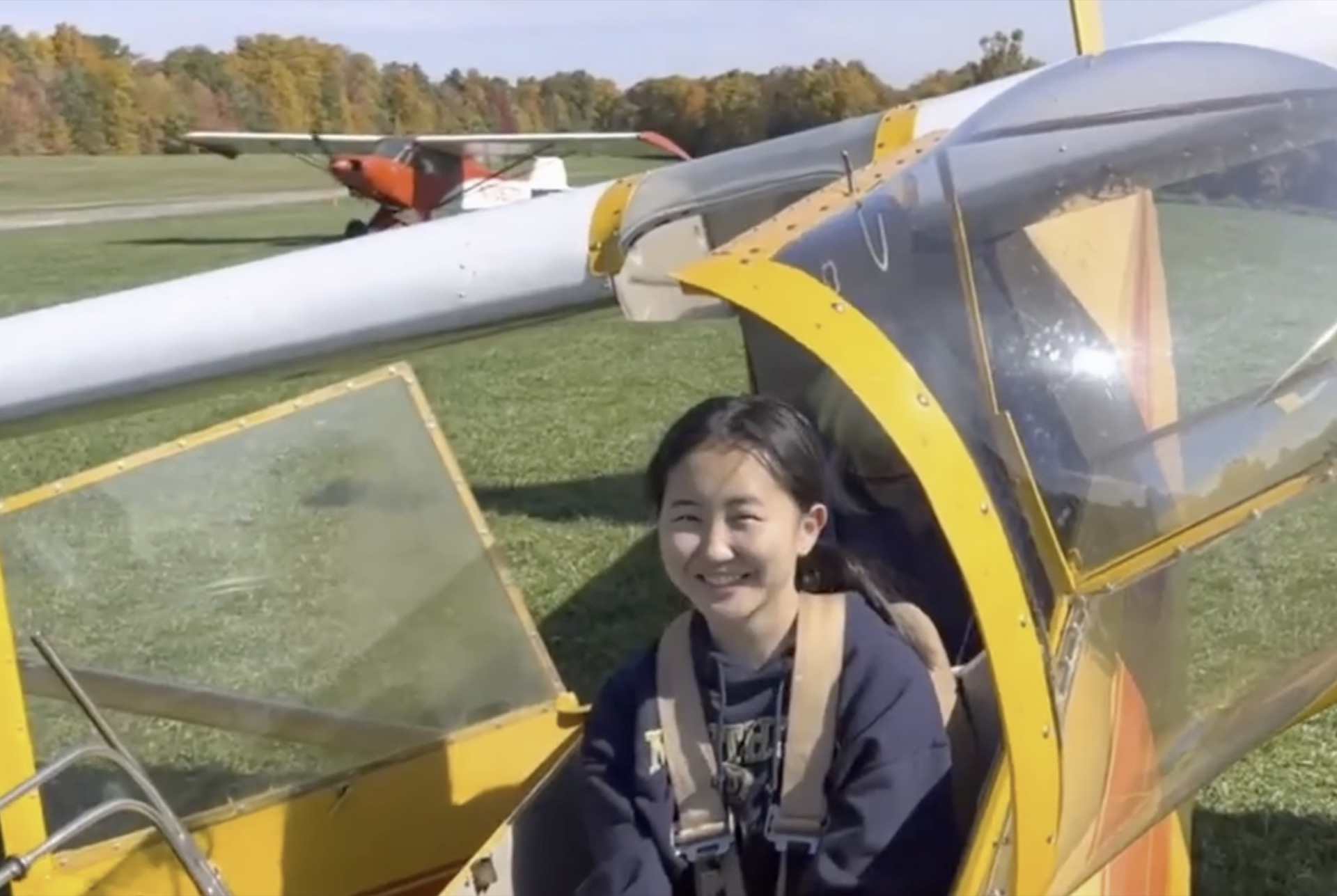 Student pilot boarding an aircraft before a training flight