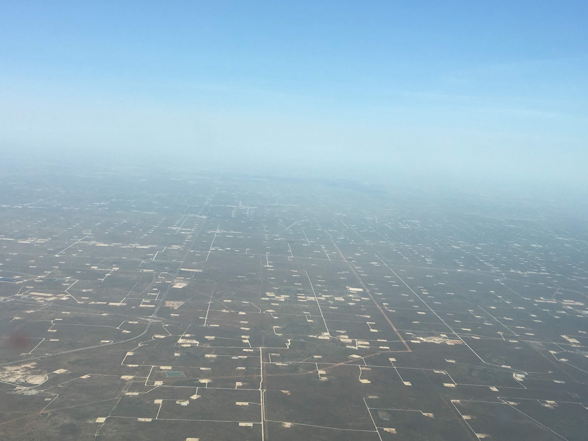Aerial photograph of landscapes taken during a flight